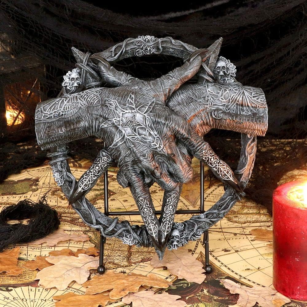 Nemesis Now, Schwarz, Hold of Baphomet, freistehend, 24,5 cm, Harz Einzelbett, Einzelbett