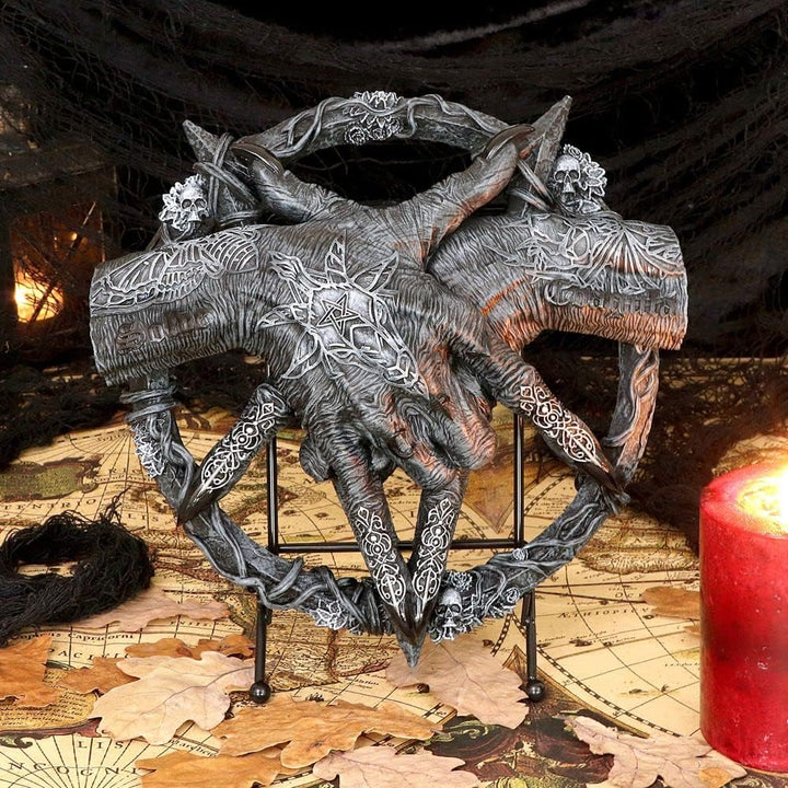 Nemesis Now, Schwarz, Hold of Baphomet, freistehend, 24,5 cm, Harz Einzelbett, Einzelbett