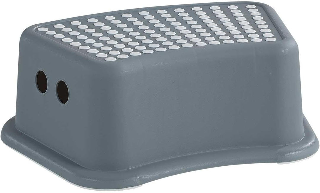Tritthocker Fusshocker - 2er Set - Kunststoff - Grau - B 36 cm x H 13 cm x T 24 cm
