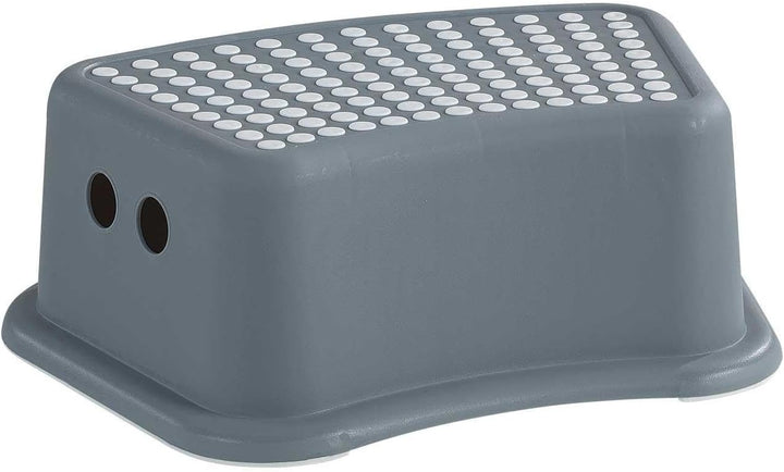 Tritthocker Fusshocker - 2er Set - Kunststoff - Grau - B 36 cm x H 13 cm x T 24 cm