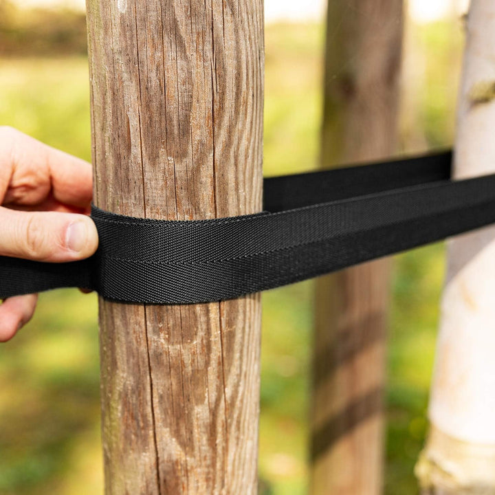 Effaband Baumanbinder 25m schwarz Breite 20 mm/Pflanzenbinder zur Baumbefestigung aus witterungsbest