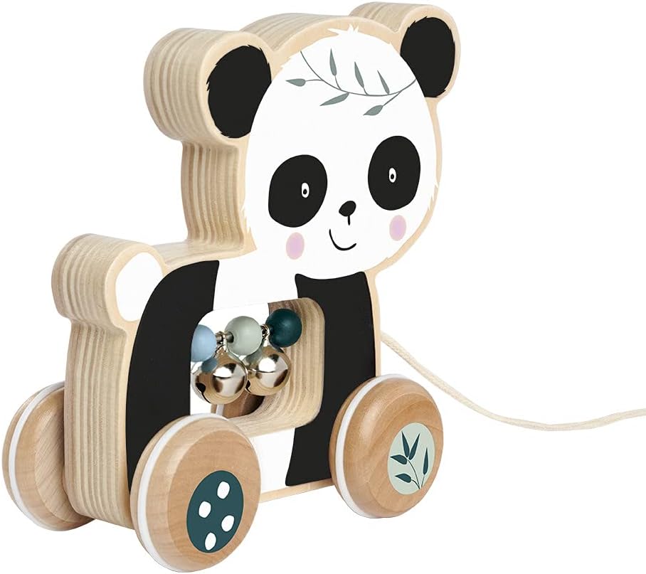 Eichhorn - Panda Linie - Steckbox, Steckspielzeug inkl. 8 verschiedenen Steckbausteinen & - Nachzieh