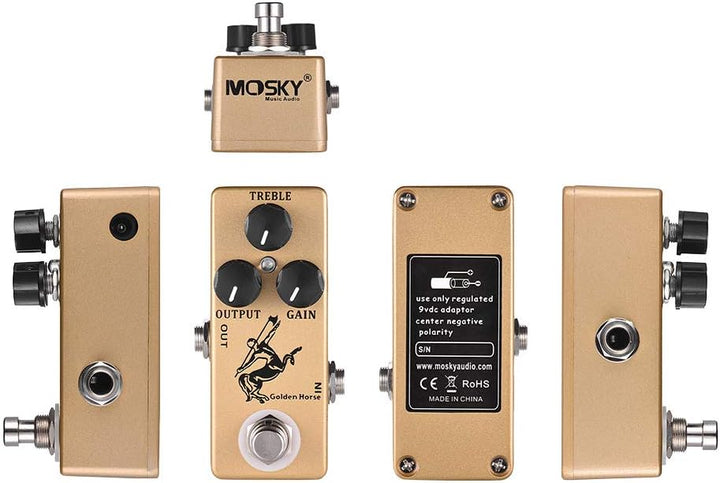 Mosky GOLDEN HORSE - Overdrive-Pedal basierend auf Klon Centaur, Gold