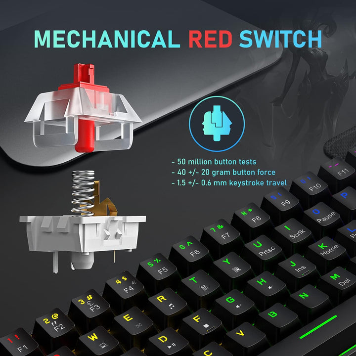 60% UK-Layout Kabelgebundene Gaming-Tastatur und -Maus 62Keys kompakte mechanische Tastatur, 19 Rege