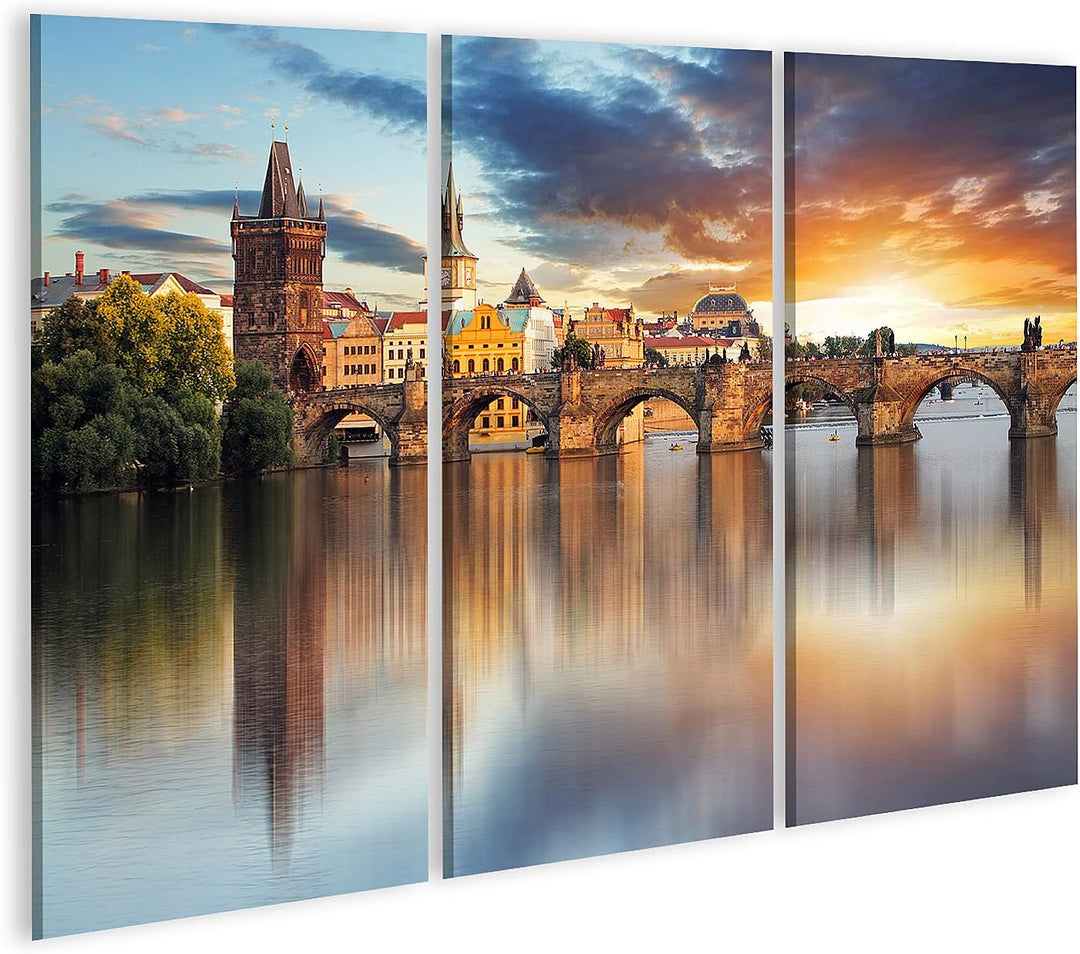 islandburner Bild auf Leinwand Prag Karlsbrücke Tschechische Republik Bilder Wandbilder Poster Leinw