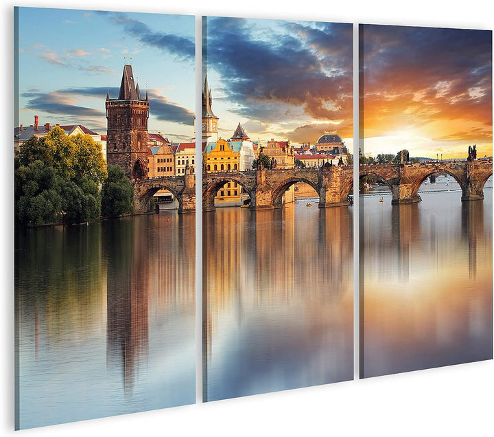 islandburner Bild auf Leinwand Prag Karlsbrücke Tschechische Republik Bilder Wandbilder Poster Leinw