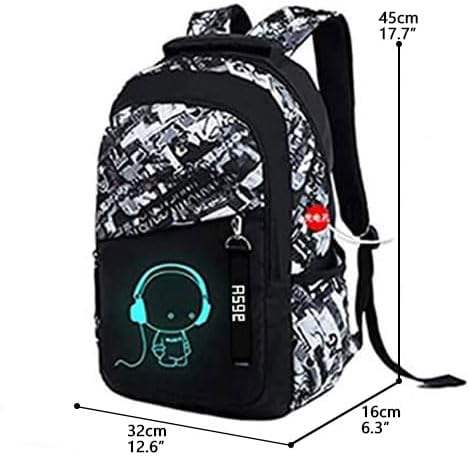 Asge Schulrucksack Jungen Mädchen Teenager Rucksack Gross Schulranzen Reflektierender Wasserdicht Ba