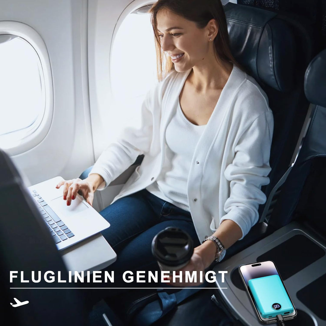 Power Bank, 22,5W Mini Powerbank 15000mAh mit USB-C Input & Output, PD 3.0 QC 3.0 Externe Handyakkus