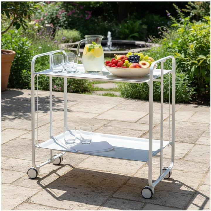 DON HIERRO - Servierwagen weiss, klappbar, 2 Böden. Rollwagen Bauhaus-Weiss Einheitsgrösse Weiss, Ei