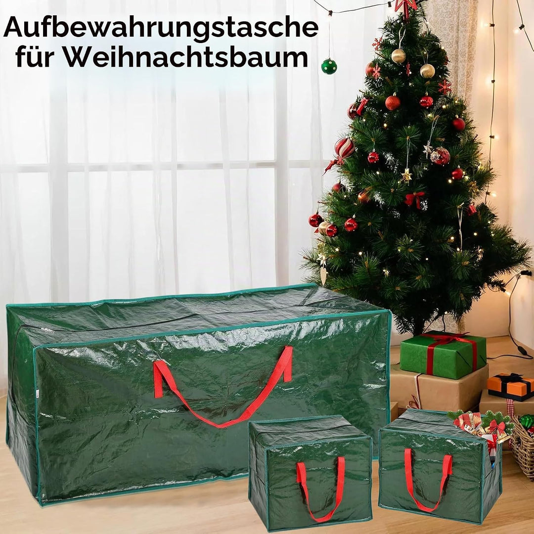 ARSUK Aufbewahrungstasche für Weihnachtsbäume, mit 2 Aufbewahrungstaschen für Weihnachtsdekorationen