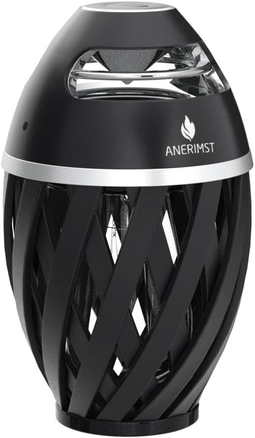 ANERIMST Taschenlampe Bluetooth Lautsprecher mit Stangen/Haken, flackernder Flammeneffekt, Outdoor/I