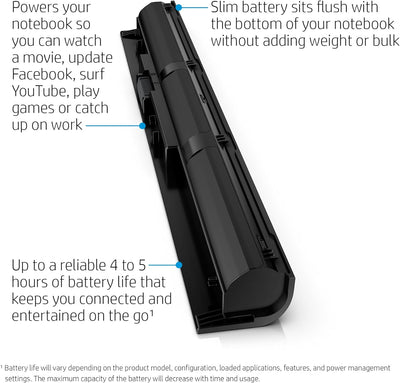 HP VI04 Notebook Akku (G6E88AA) 4-Zellen-Akku bis zu 5,5 Stunden Akkubetrieb