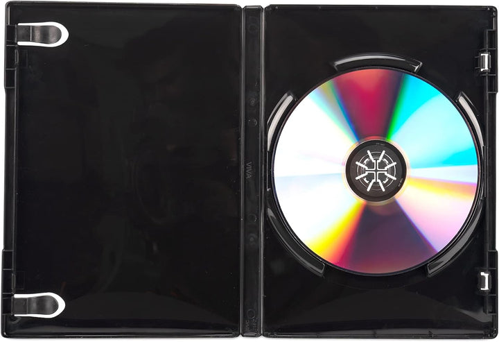 5 x Schwarze DVD Hüllen für 1 Disc – 14 mm Rückenstärke – Single DVD CD Blu-ray Box mit Aussenfolie