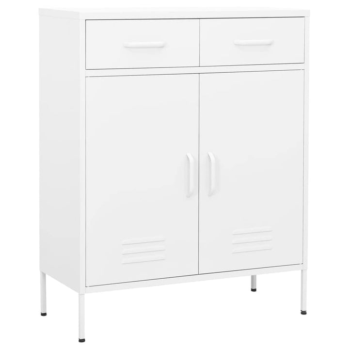 Homvdxl Aufbewahrungsschrank aus Metall mit 2 Schubladen, Aktenschrank mit 2 Türen und Regalen, 80x3