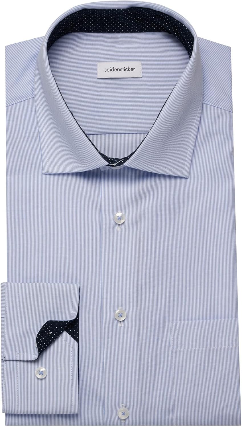 Seidensticker Herren Hemd 43 Hellblau, 43 Hellblau