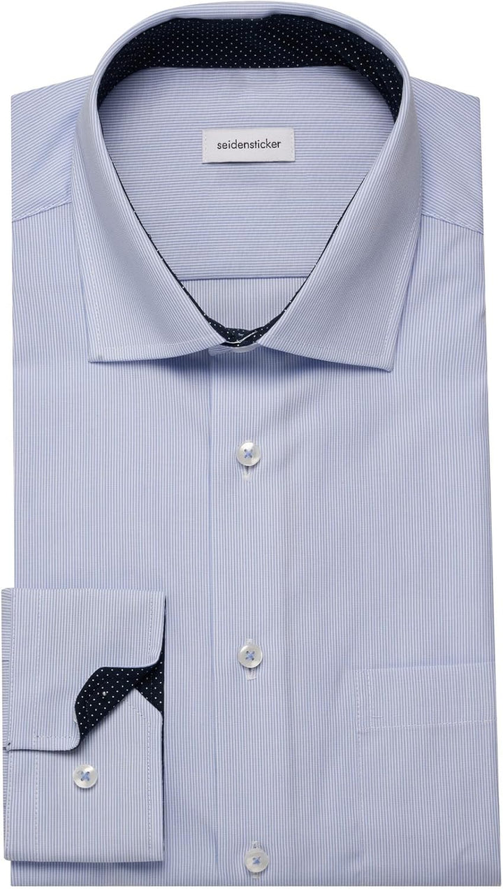 Seidensticker Herren Hemd 43 Hellblau, 43 Hellblau