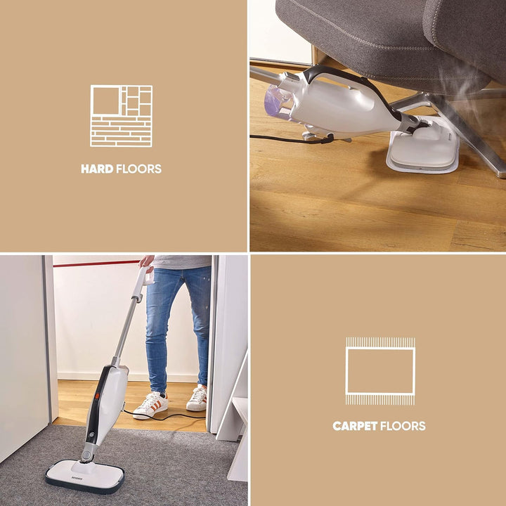 SEVERIN 2-in-1 Dampfreiniger mit Mehrzweck-Funktion & praktischem Kombi-Zubehör, für alle Hartböden