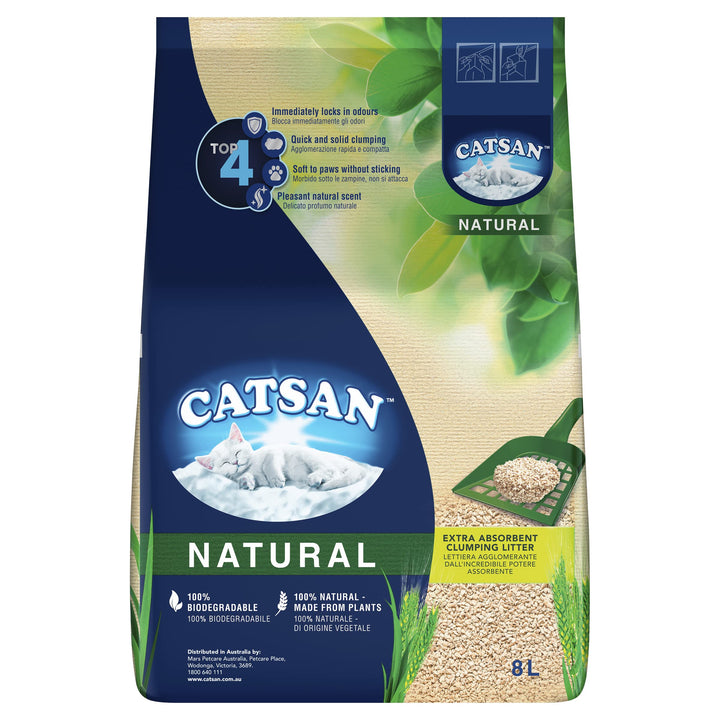 Catsan Katzenstreu Natural 8L - Klumpenstreu 8 Liter, 8 Liter