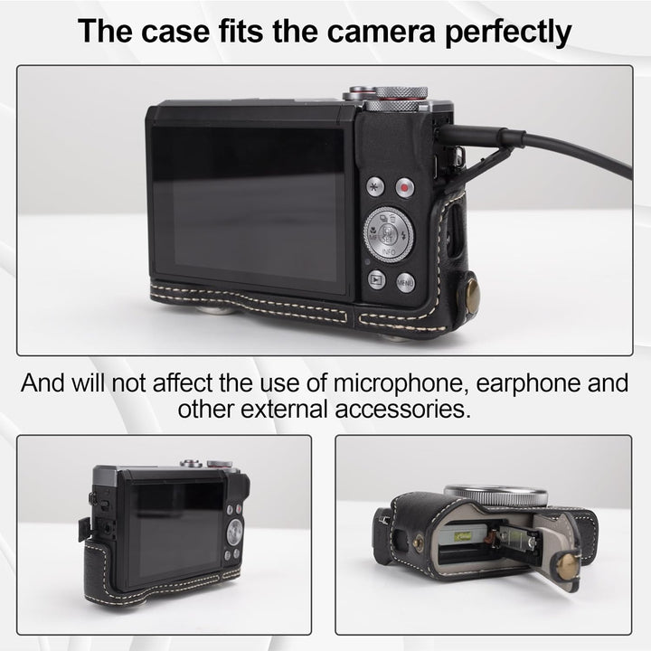 Rieibi G7 X G7X II G7X III Hülle, Vintage Leder Kameratasche für Canon PowerShot G7X G7X Mark II G7X
