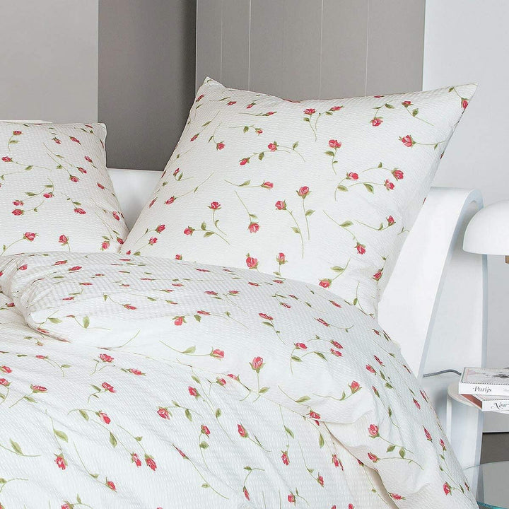Janine Design Seersucker Bettwäsche Tango 2174-21 paradierot 1 Bettbezug 155 x 220 cm + 1 Kissenbezu