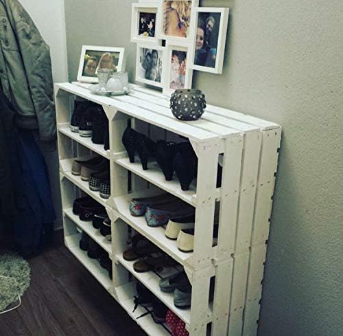 3 weisse Obstkisten Johanna/Schuhregal Ablageregal Beistelltisch Schuhbox Weinkiste Apfelkiste Holzk