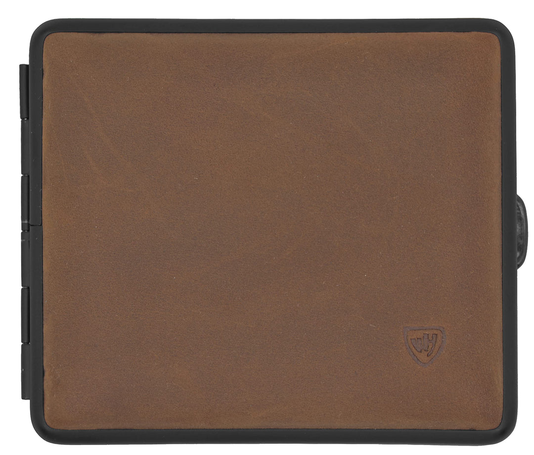 v.H 1912 VOM HOFE MANUFAKTUR Zigarettenetui Echtleder, Handmade in Germany, Dunkelbraun, 85mm - Etui