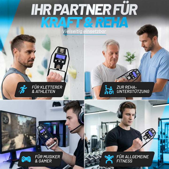aerobis® Powrlink Griffkraftmesser - inkl. Live-Tracking App - hochpräziser Handdynamometer & Griffk