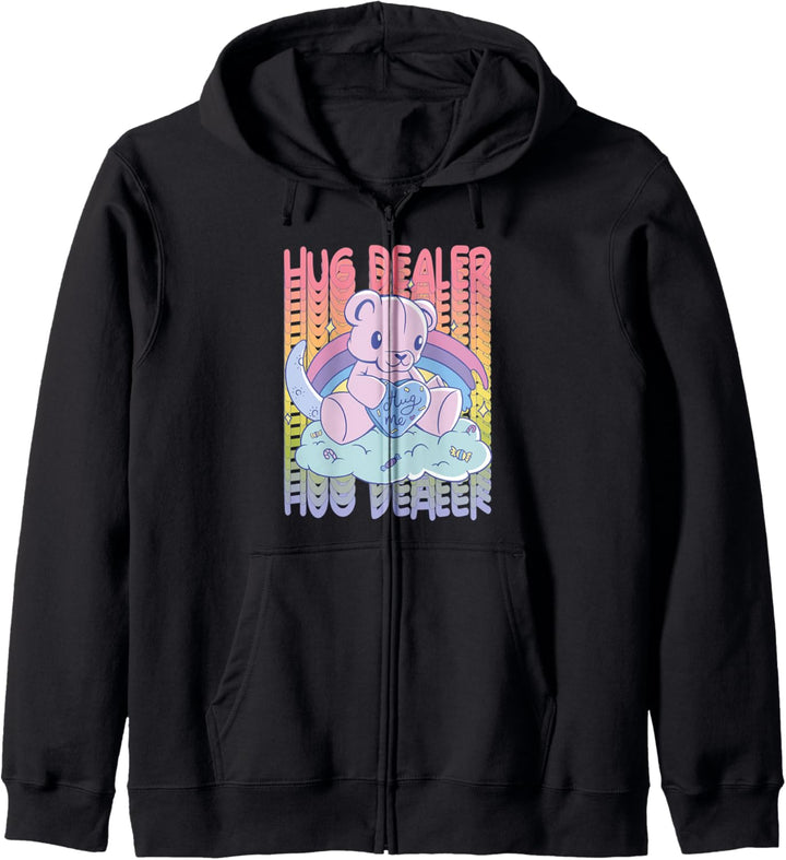 Hug Me süsser Teddybär mit Regenbogen-Motiv Kapuzenjacke
