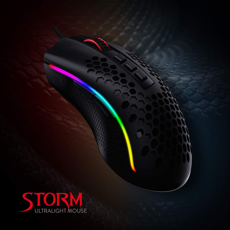 Redragon M808 Storm Leichtgewicht RGB Gaming Maus, 85g Ultraleichte Waben Design - 12.400 DPI Optisc