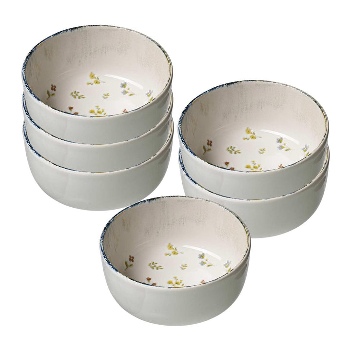 Ritzenhoff & Breker Müslischalen Viola 6er Set, Ø 14.5 cm, Schalen mit Millefleur-Dekor und verwitte