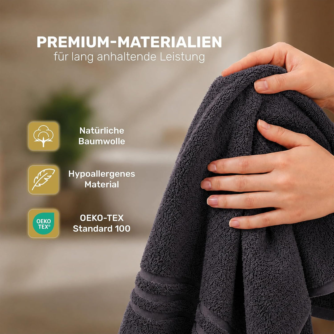 Lavea 4er Set Handtuch 50x100 cm – Saugstarke und Weiche Handtücher aus 100% Baumwolle, Frottierseri