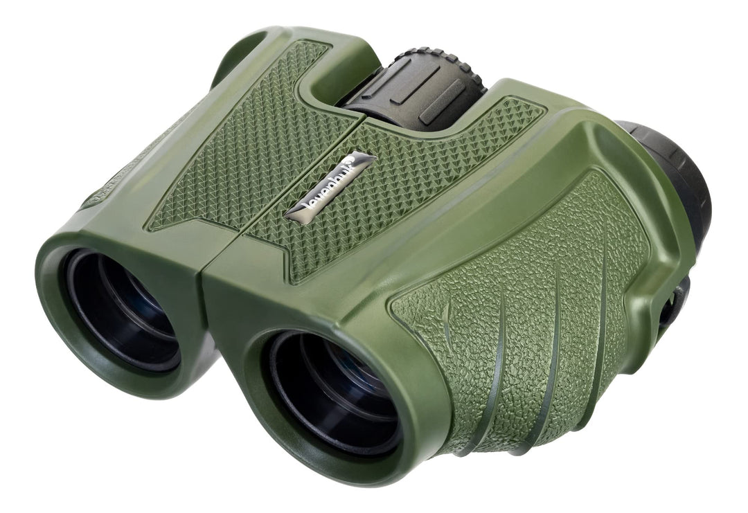 Levenhuk Travel 10x25 Kompaktes, Leichtes 10x-Fernglas für Wanderungen und Fussballspiele, Farbe Grü