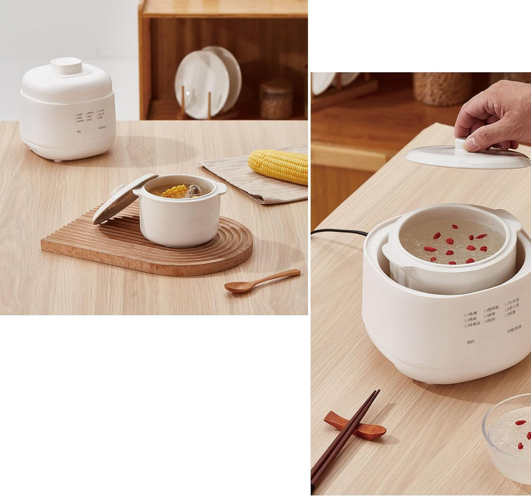 Mini Electric Eintopftopf 200W 1l Keramik Suppe Brei Kocher Anti Trockenbrand Kleiner Slow Cooker mi
