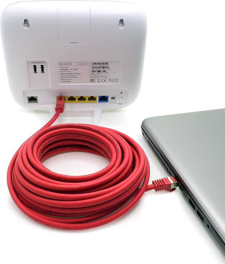 1aTTack.de Cat.7 Netzwerkkabel 7,5m Rot 5 Stück Cat7 Ethernetkabel Netzwerk LAN Kabel Rohkabel 10 Gb