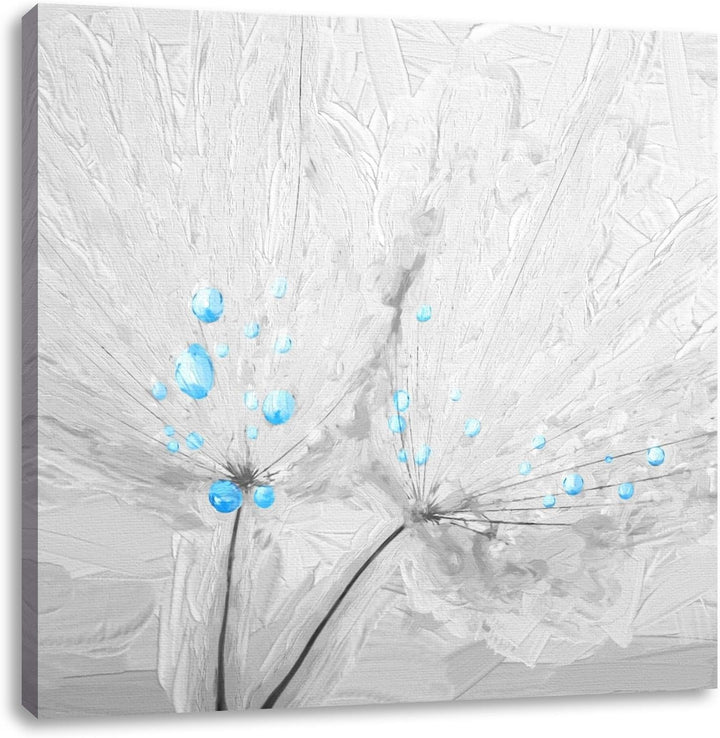 Pixxprint Pusteblumen / 70x70cm Leinwandbild bespannt auf Holzrahmen/Wandbild Kunstdruck Dekoration,