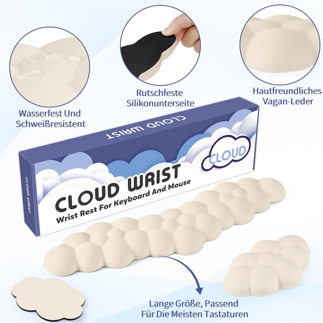 Handballenauflage Tastatur Wolke, Ergonomische Handauflage Mit PU Leder Memory Schaum, Cloud Wrist R