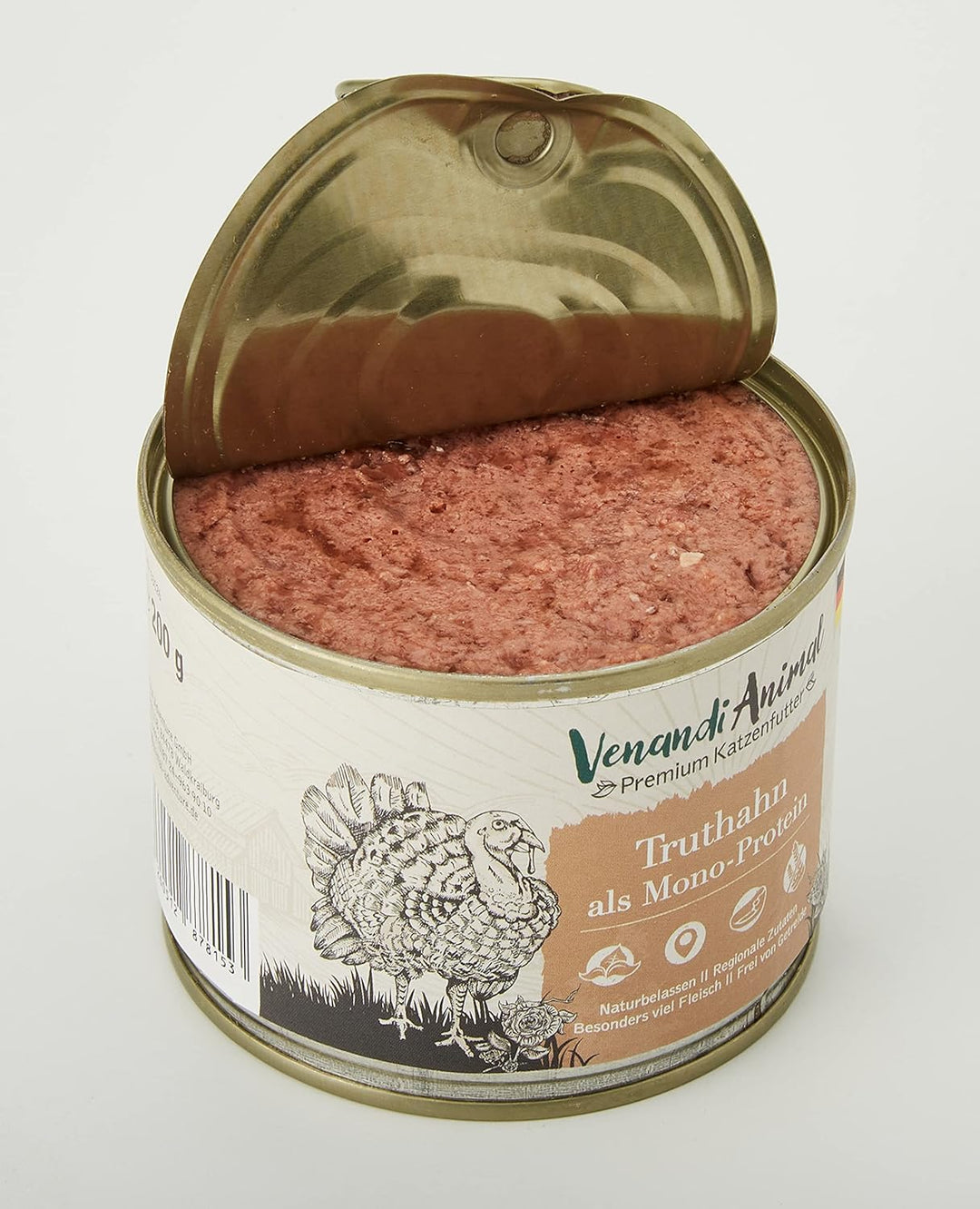 Venandi Animal Premium Nassfutter für Katzen, Truthahn als Monoprotein, 6 x 200 g, 1.2 kg & Premium