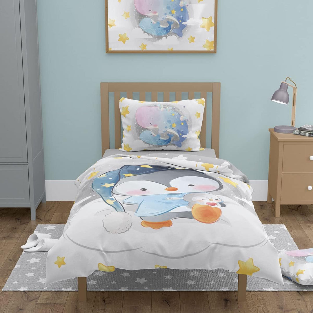 Kinderbettwäsche 100x135 cm aus 100% Baumwolle Weiche & Farbenfrohe | Baby Bettwäsche Set Perfekt fü