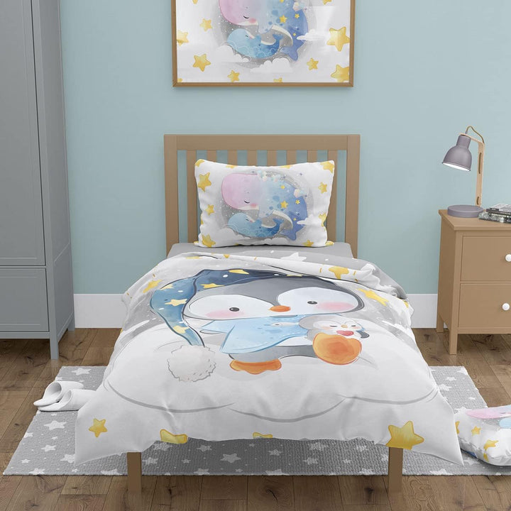 Kinderbettwäsche 100x135 cm aus 100% Baumwolle Weiche & Farbenfrohe | Baby Bettwäsche Set Perfekt fü