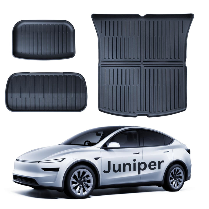 Kofferraummatte 3 Pcs für Tesla Model Y 2025-2026 Premium/Performance Allwetter TPE Schutzmatte, Hin