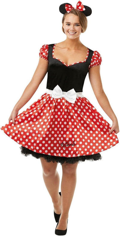 Rubie's 3888841 - Kostüm für Erwachsene - Sassy Minnie Mouse Adult, S, rot / weiss