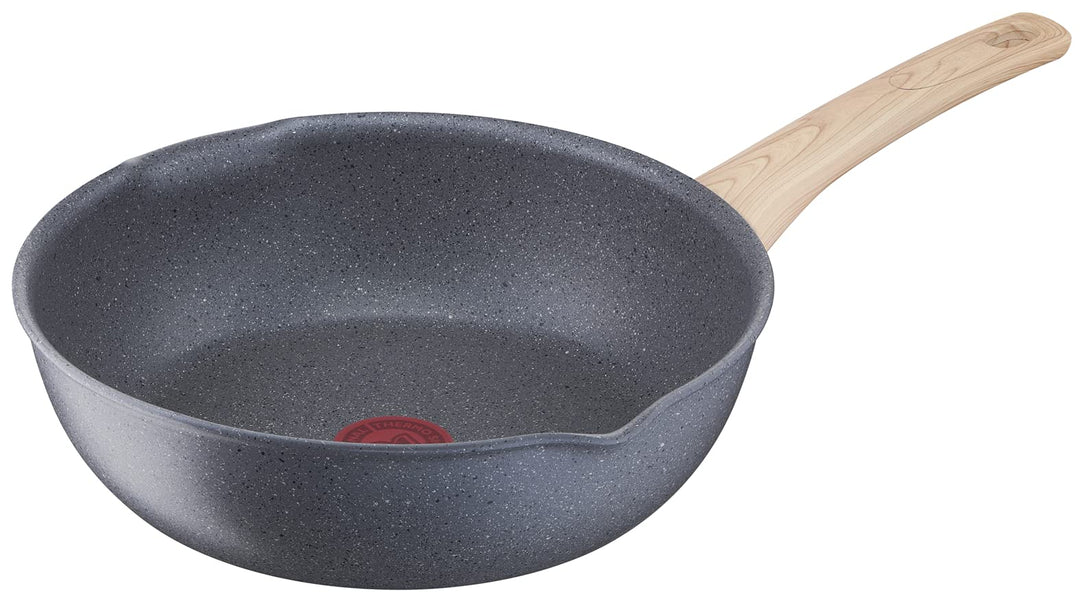 TEFAL G2667702 NATURAL FORCE 26 cm tiefe Pfanne, Mineralia + Antihaftbeschichtung, alle Kochfelder i