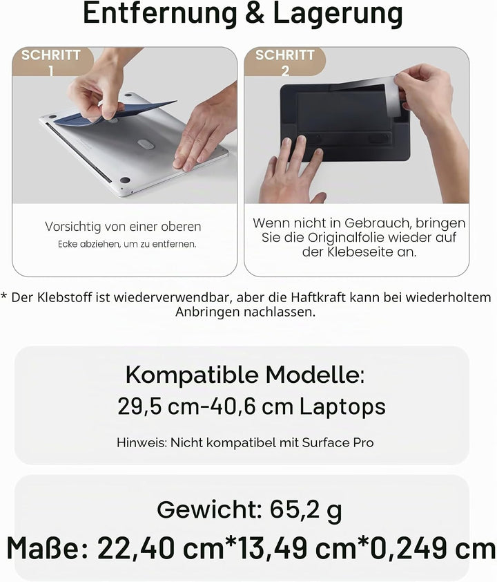 MOFT Invisible Airflow Laptopständer, mit Offenem Design für Wärmeableitung, Einstellbare Doppelwink