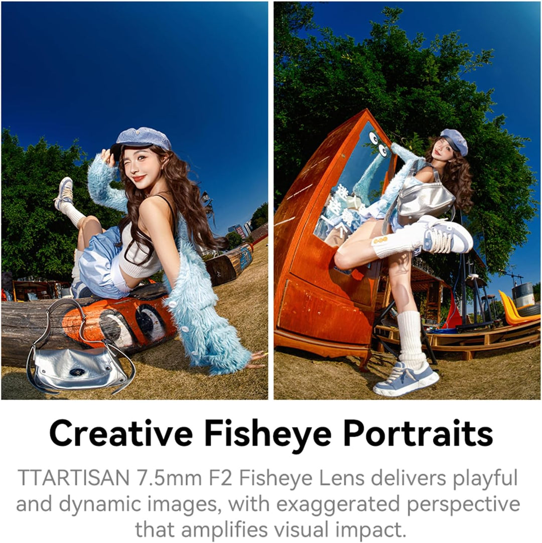 TTARTISAN APS-C 7,5mm F/2 Fisheye X, Ultra-Weitweitobjektiv manuelles Objektiv für Fuji-Bajonett X-A