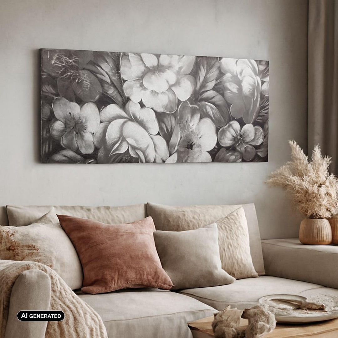 Panorama Bilder auf Leinwand 100x40cm Leinwandbild Blume Blumenstrauss Blatt Gross Wanddeko Bild Sch