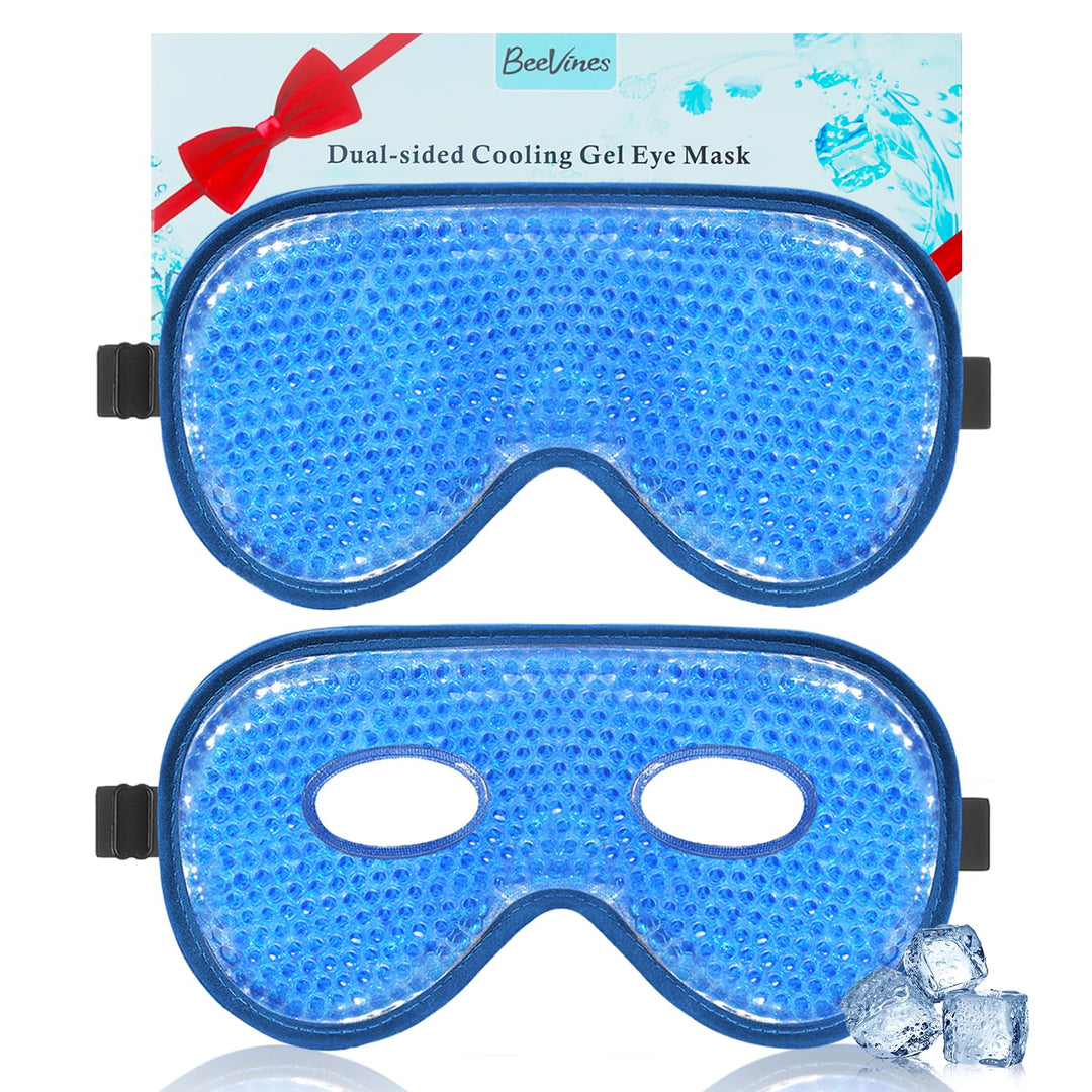 BeeVines Eis-Augenmaske, 2er-Pack JUMBO Kühlende Gel-Masken für geschwollene Augen für Männer &amp; Frau