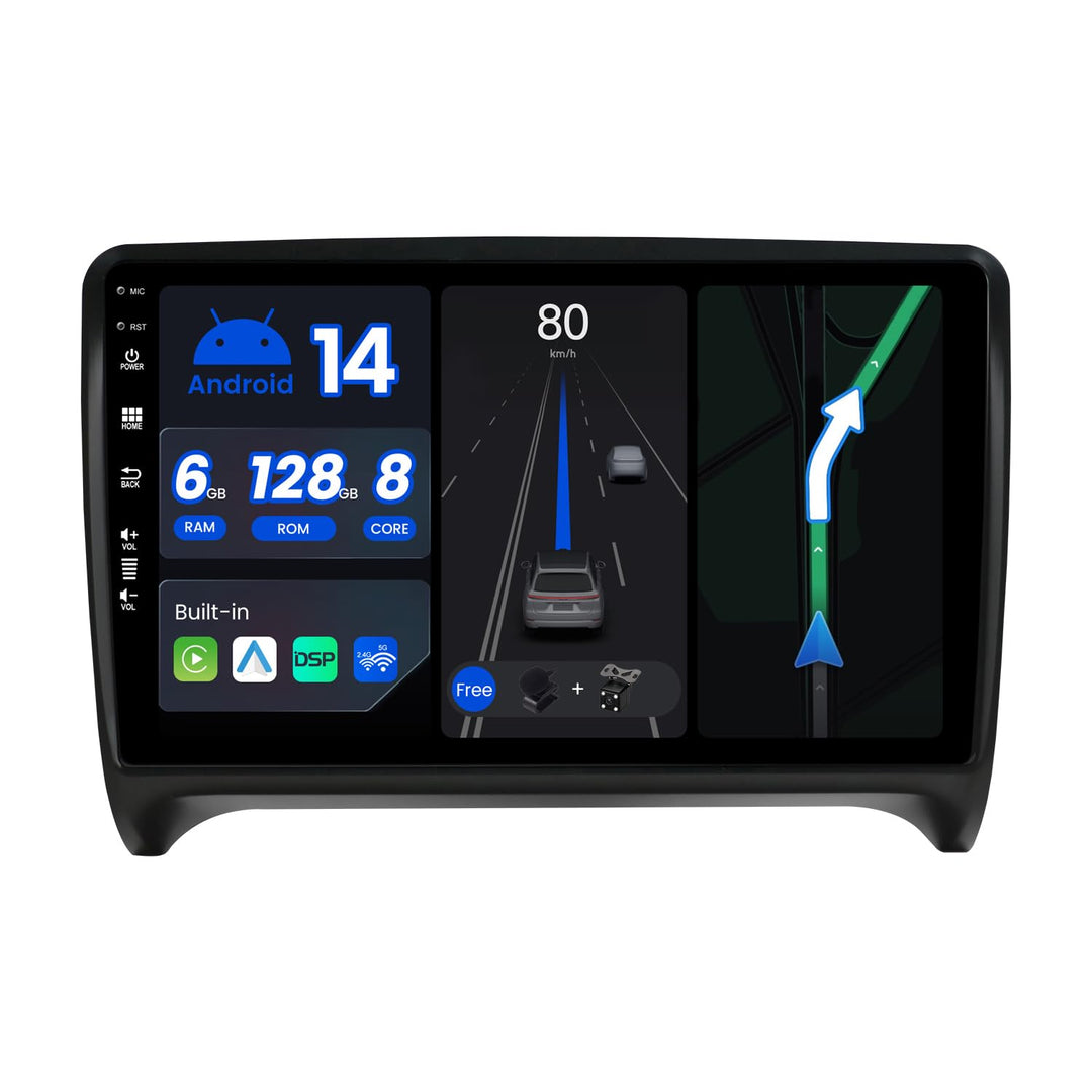 JOYX - [6G+128G] - Android 15 IPS Autoradio Passt für Audi TT (2006-2011) - Kabellos CarPlay/Android