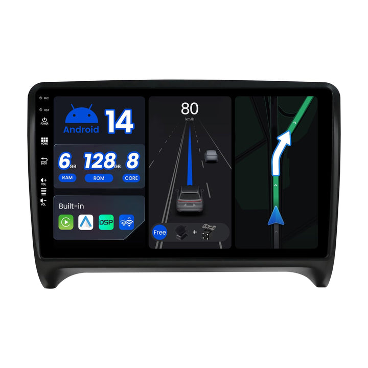 JOYX - [6G+128G] - Android 15 IPS Autoradio Passt für Audi TT (2006-2011) - Kabellos CarPlay/Android