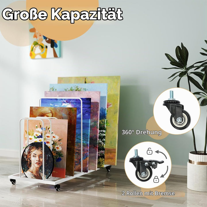 uyoyous Mobile Kunst-Trockengestell 85×69×44cm Trockengestell für Kunst Einstellbares Intervall Kuns