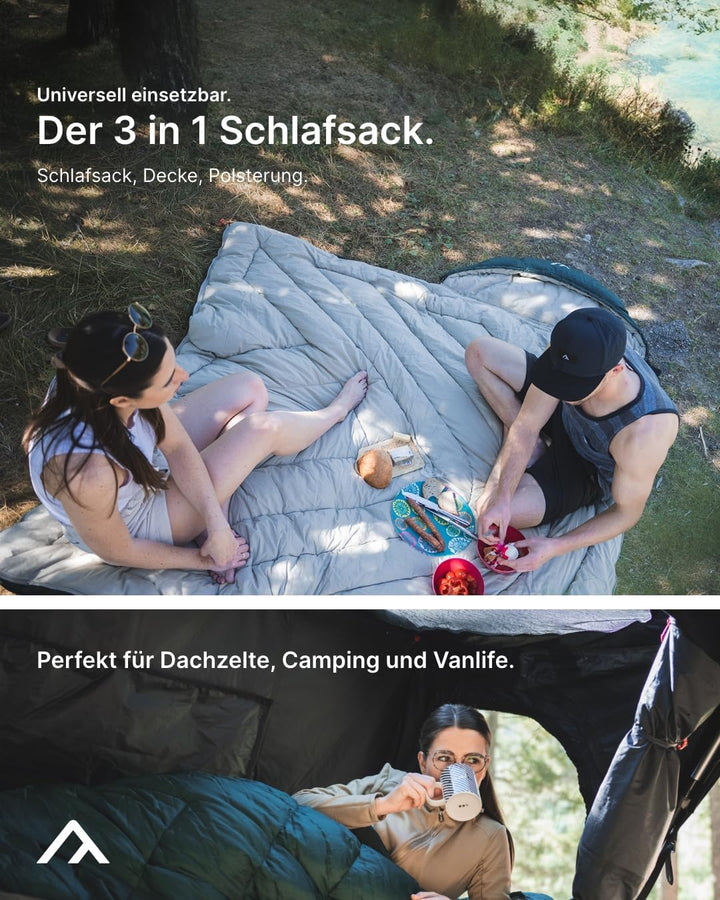 qeedo Fellow Deckenschlafsack Baumwolle Erwachsene (220 x 90cm), Dachzeltschlafsack, Doppel Schlafsa